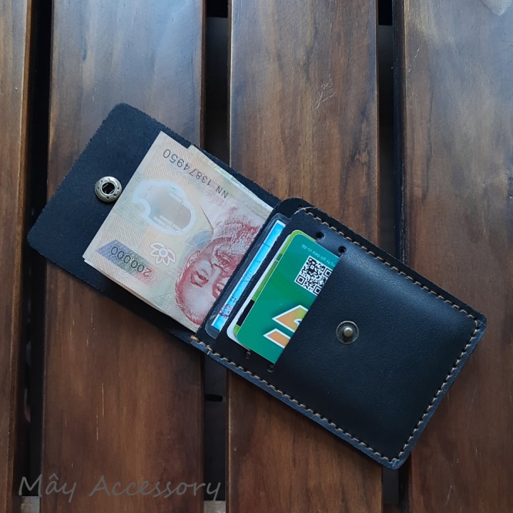 Ví sen 3 ví mini nam da PU handmade