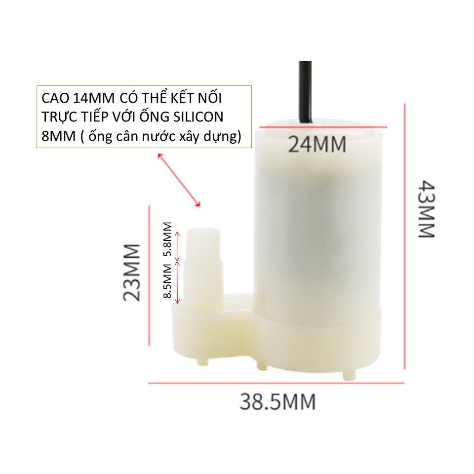 Máy bơm chìm mini 3-5v dc - bơm mini hồ cá
