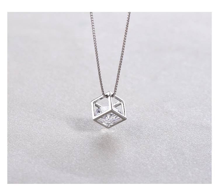 Dây chuyền bạc nữ Lập phương - Vòng cổ nữ bạc mặt lập phương PANMILA [TS-DC-A9]