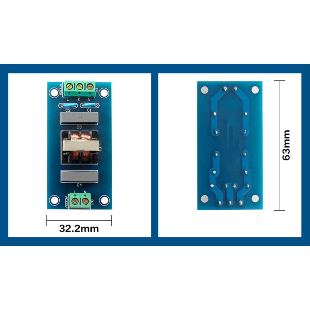 Mạch lọc nhiễu điện từ EMI 220VAC 3A