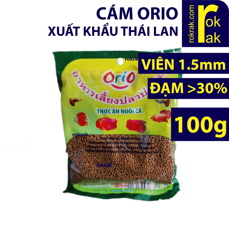 Cám Orio thức ăn cho cá viên NHỎ 1.5mm gói 100g (ORIO VN100) hàng xuất Thái Lan