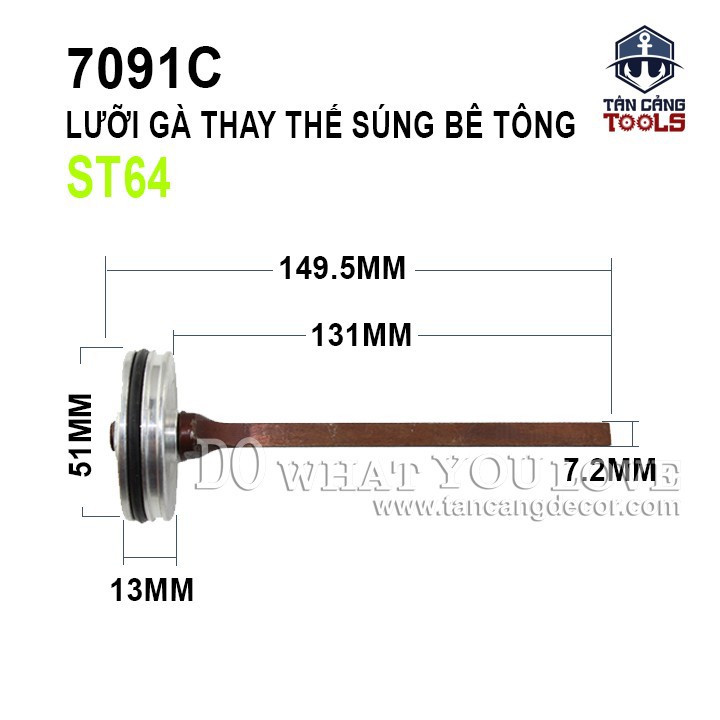 Lưỡi Gà Thay Thế Cho Máy Bắn Đinh Bê Tông Wizard ST64 - 1 Cái