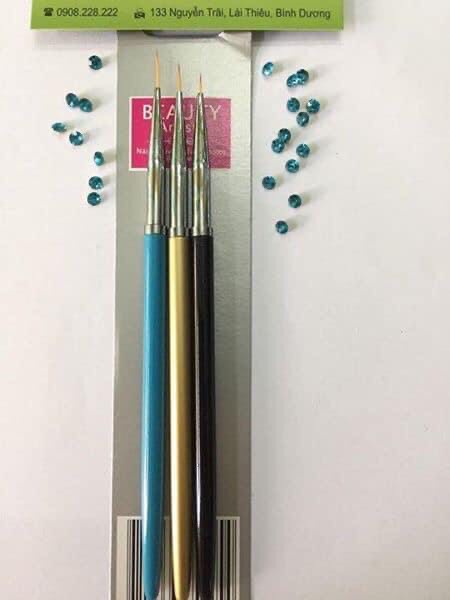 Cọ râu ,cọ tóc bộ 3 cây nail
