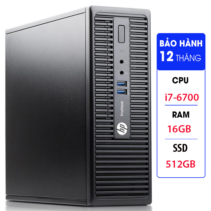Case máy tính để bàn HP 400G3 Core i7 6700,  ram 16GB, Ổ cứng SSD 512GB . Hàng Nhập Khẩu.Tặng Bàn Di Chuột và USB Thu Wifi.Bảo hành 12 tháng