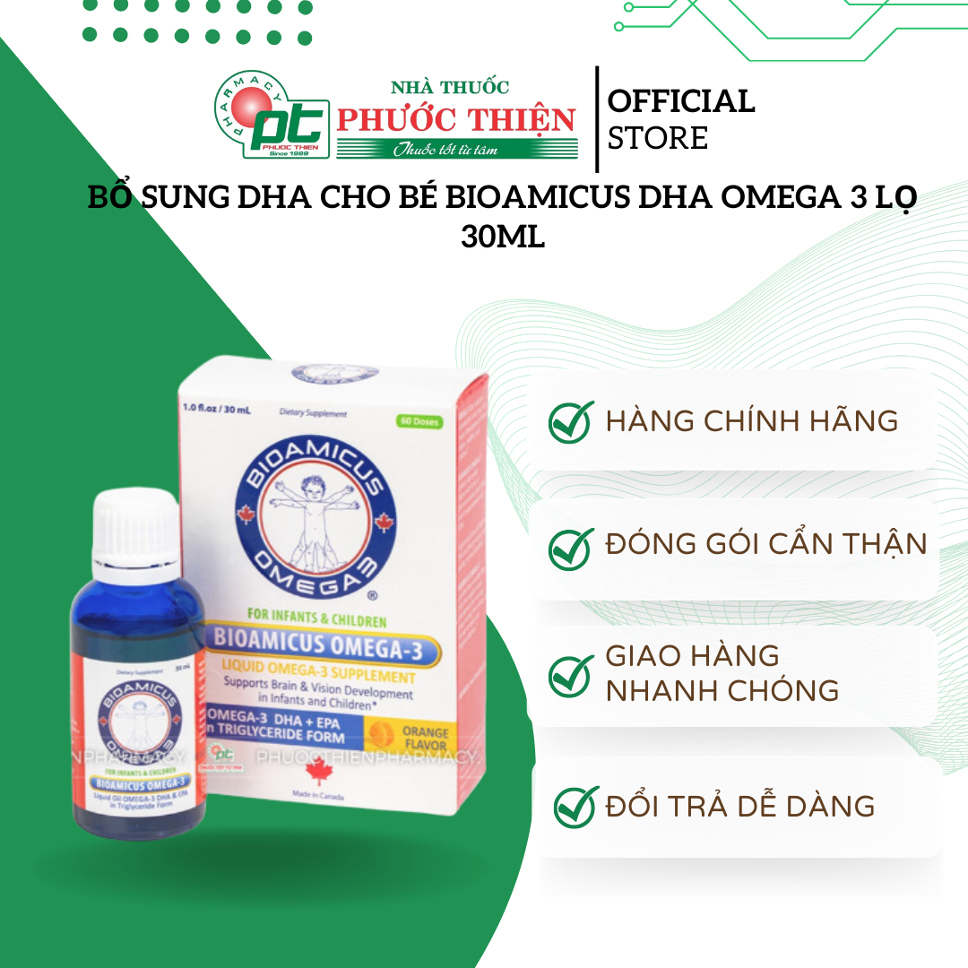 Bổ sung dha cho bé bioamicus dha omega 3 lọ 30ml