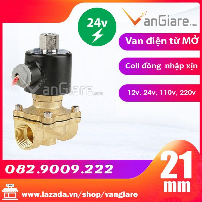 Van điện từ thường mở 21mm đồng (Coil nhập xịn)