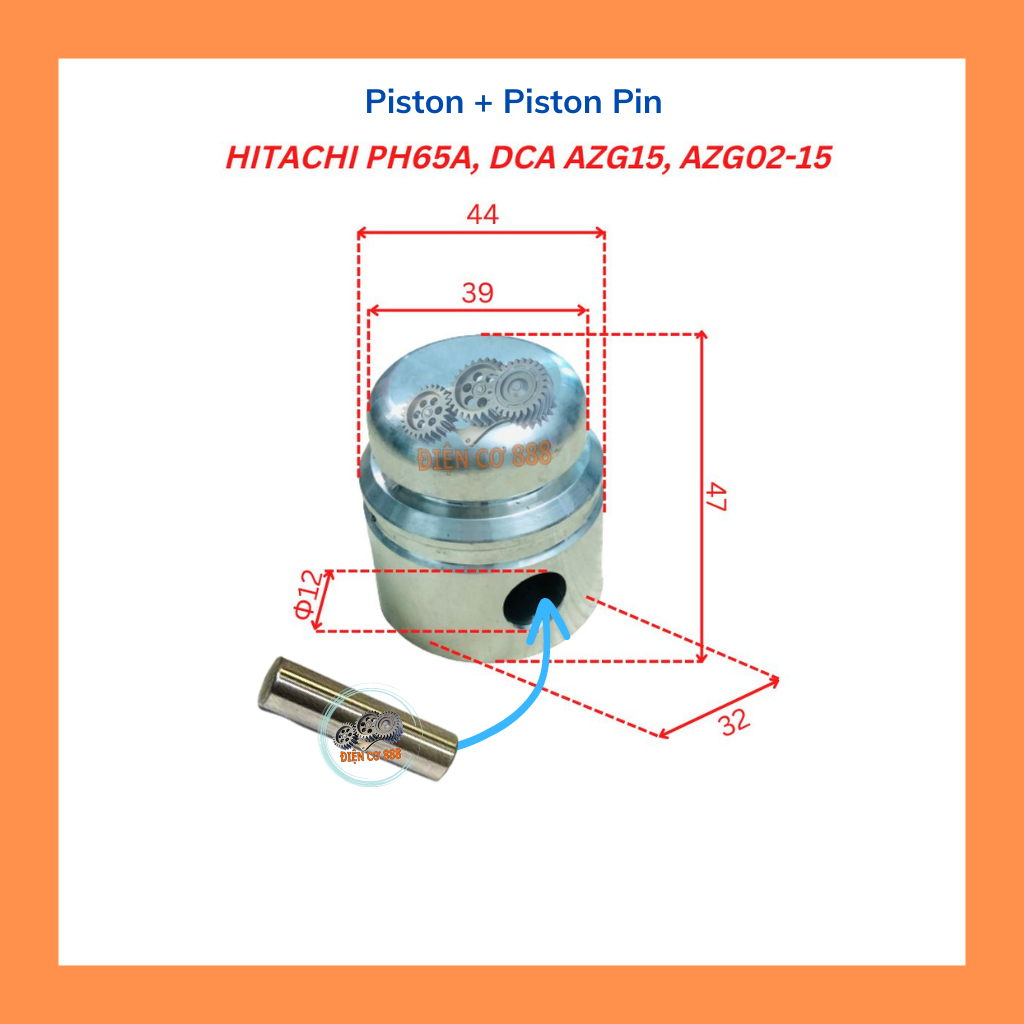 Piston đục Hitachi PH-65A có chốt
