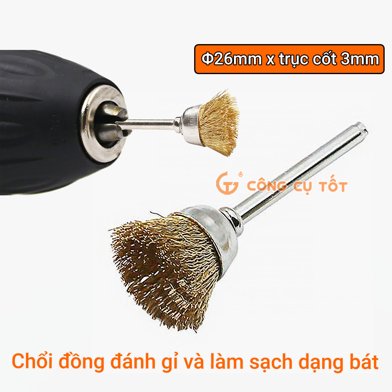 Chổi đánh gỉ - chổi đánh rỉ trục 3mm