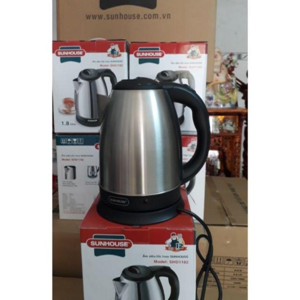 ẤM ĐUN SIÊU TỐC SUNHOUSE 1L8 MODE 1182 INOX 304