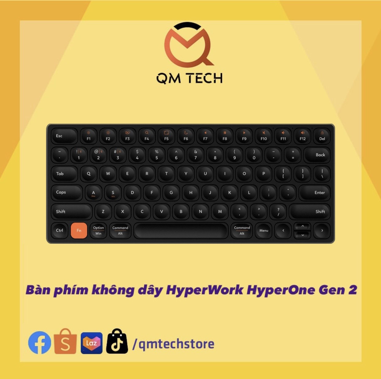 [NEW - BH12T] Bàn phím không dây HyperWork HyperOne Gen 2 - QMTECH STORE