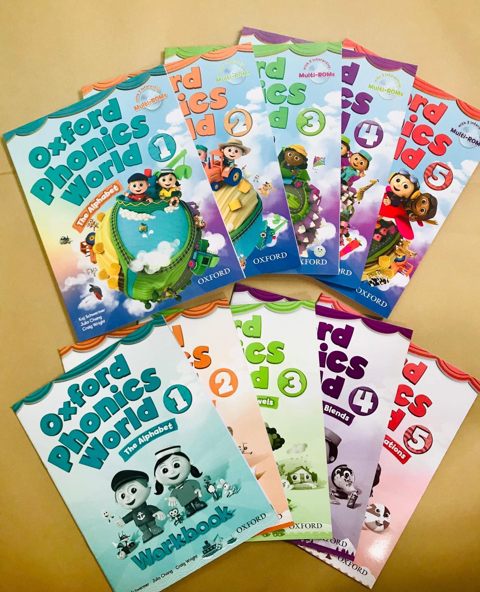 [Bán lẻ - Sách In Chất lượng cao] Oxford Phonics World (Level 1-5): 2 Books /Level