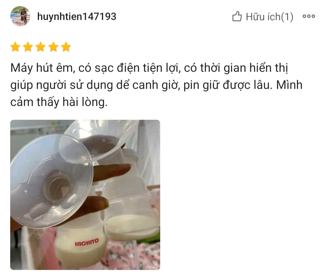 (1 ĐỔI 1) Máy Hút Sữa Điện Đôi HICHITO NHẬT BẢN (TÍCH ĐIỆN-PHỄU SILLICON)