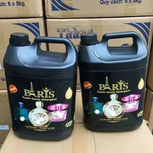 Nước giặt Paris hương nước hoa can 5 lít.