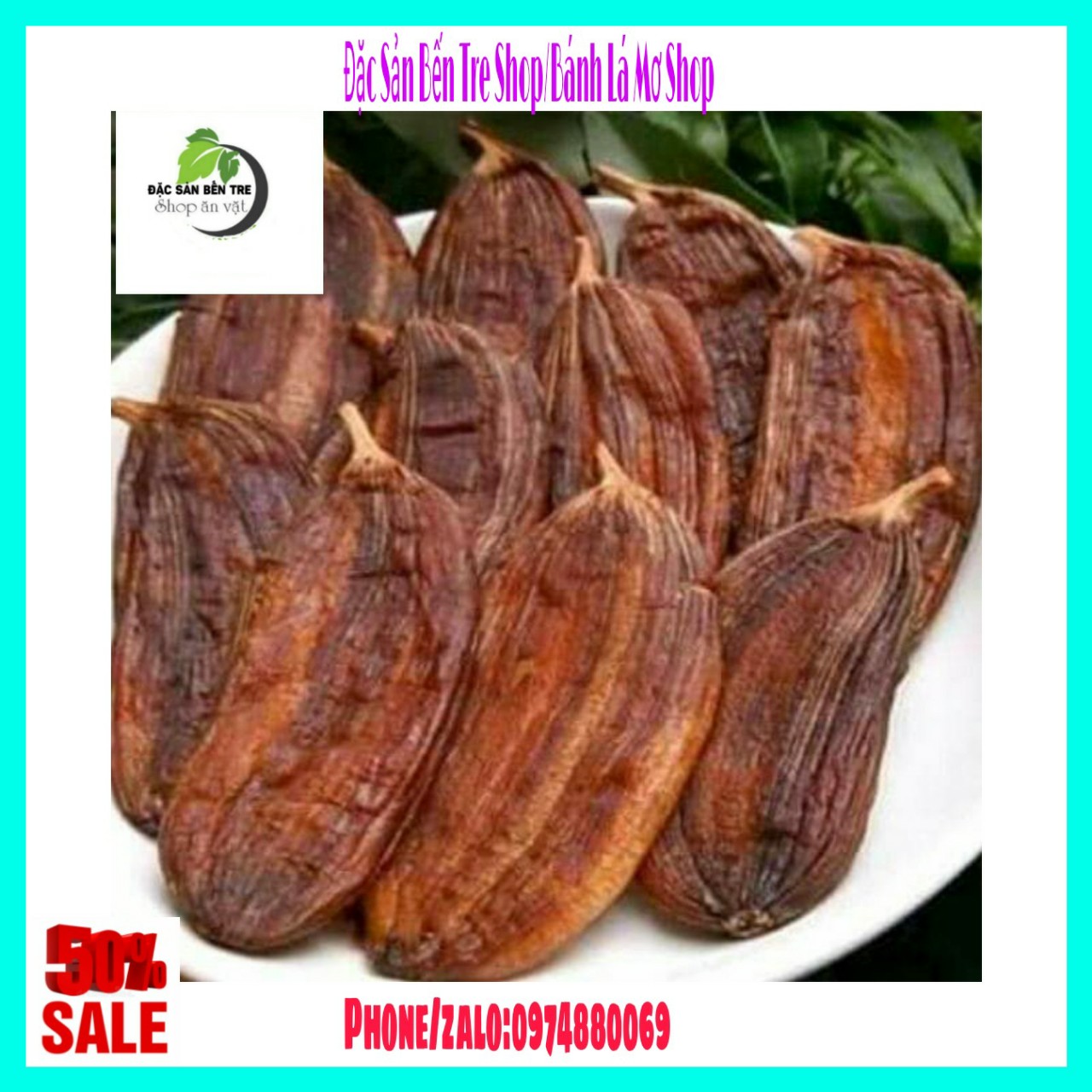 (Freeship) 1kg Chuối hồng vỏ lụa sấy dẻo Bến Tre