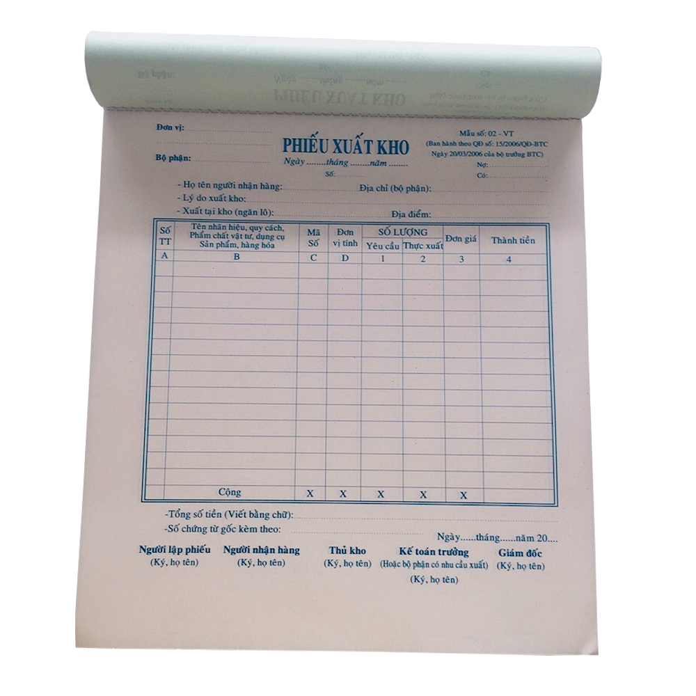 PHIẾU XUẤT KHO 3 LIÊN 19X25 30 BỘ (H)