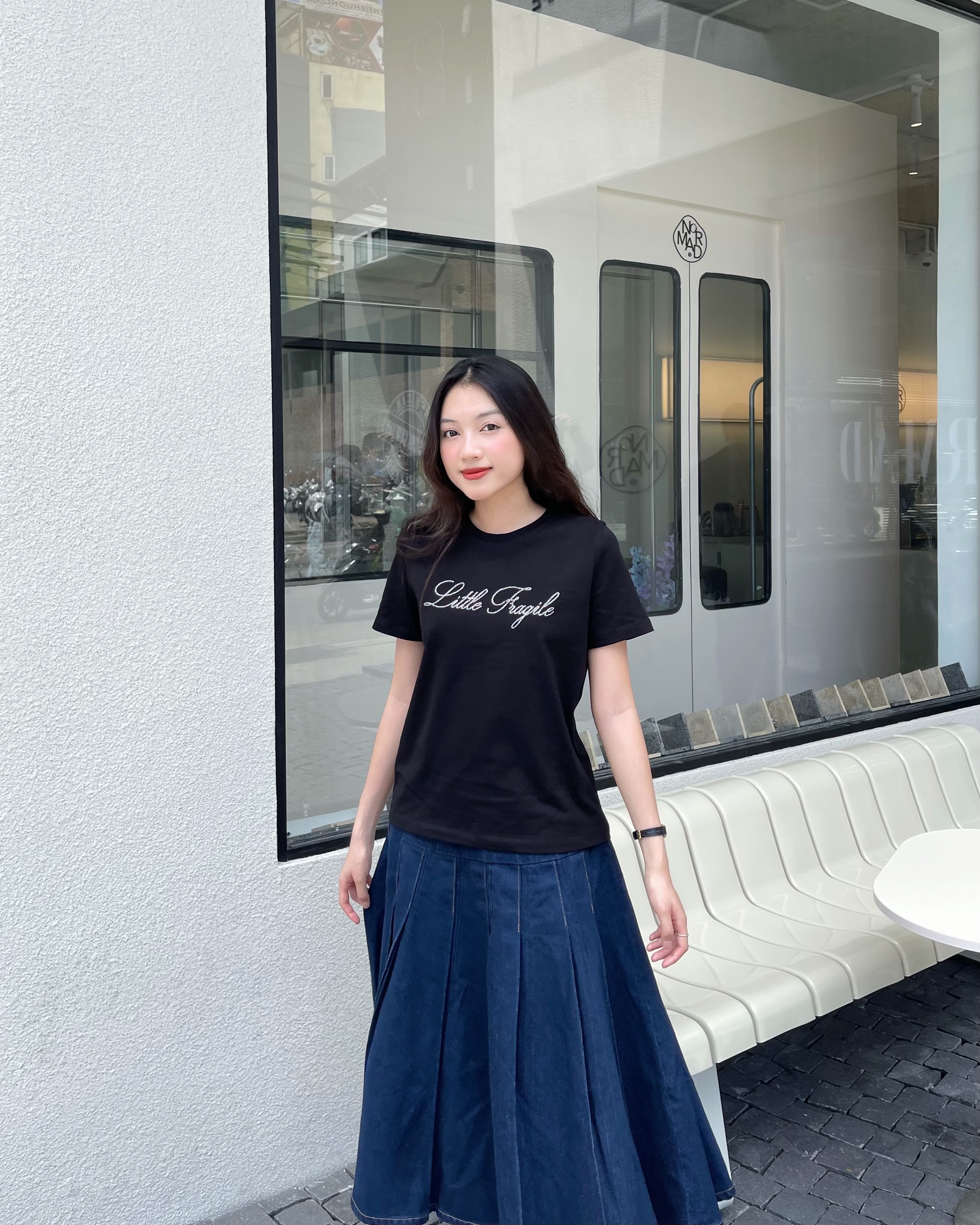 Dottie - áo thun ép đá - t0770