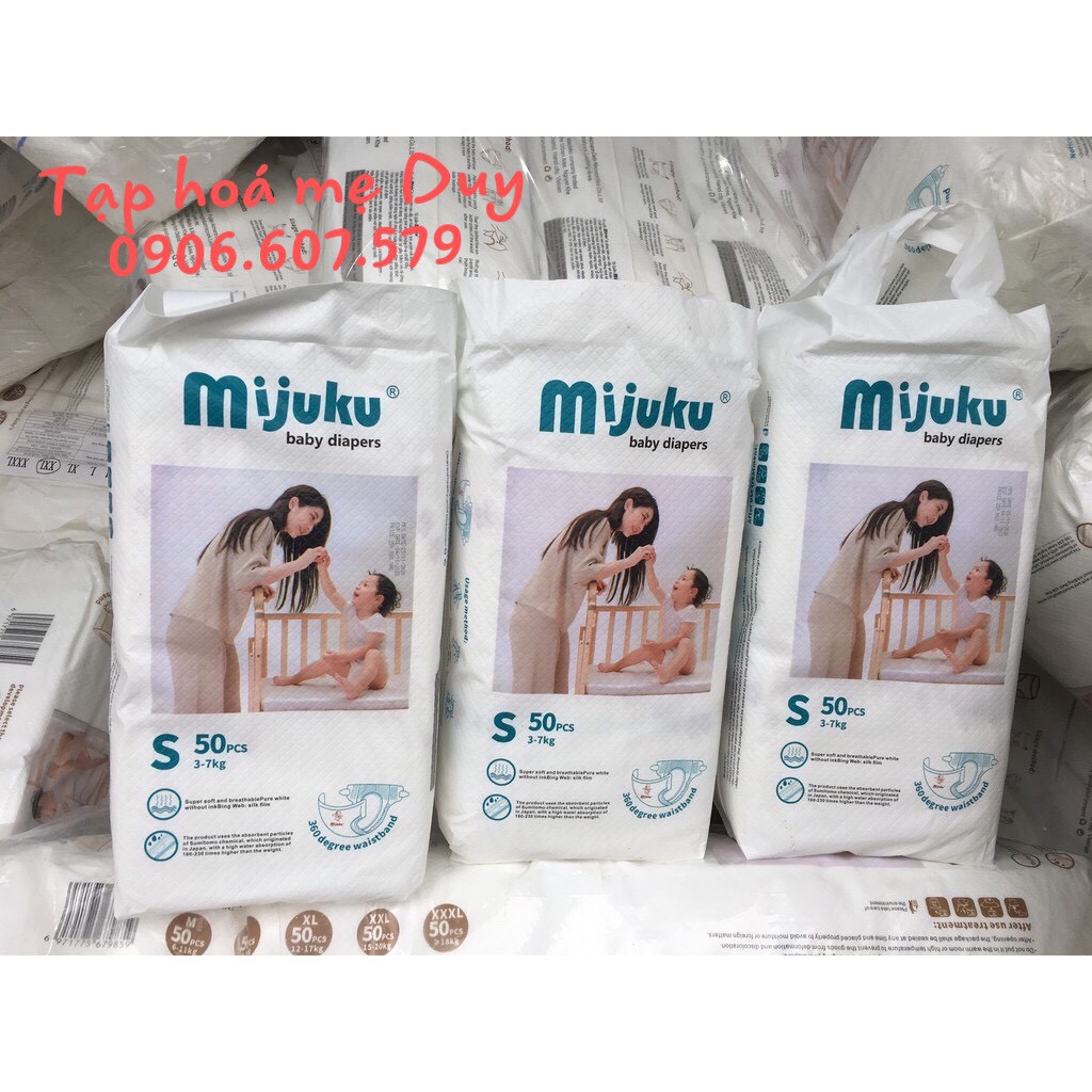 Tã dán cao cấp MIJUKU SIZE S,M,L BỊCH 50 MIẾNG