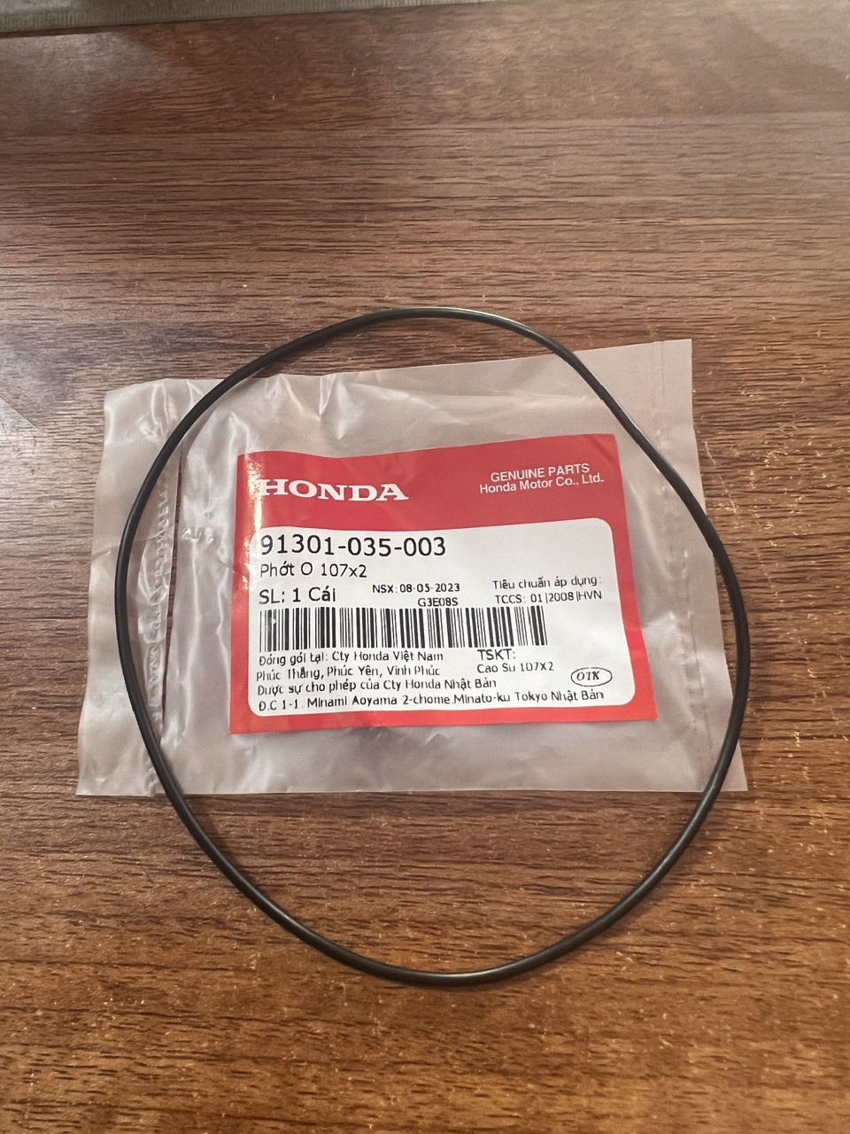 GIoăng Chỉ Mâm Điện (Phớt O 107x2) Dream, Wave Honda (91301035003)