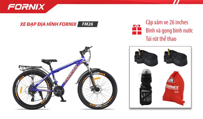 Mua [ Có video] Xe đạp địa hình thể thao Fornix FM26 + (Gift) Túi Fornix+ cặp ruột 26 + Bình và gọng bình
