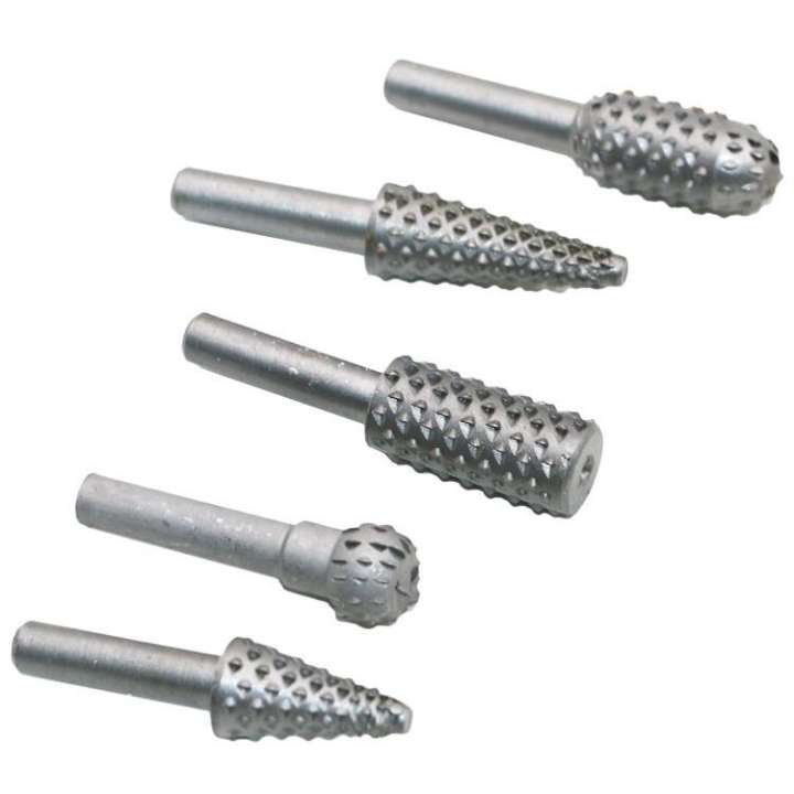 Bộ 5 đầu mũi phay mài khắc làm lũa gỗ đa năng - Mủi doa mài lũa mini cán 6mm