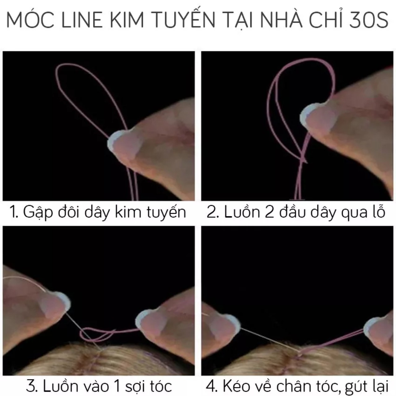 Tóc Giả Kẹp Light Kim Tuyến