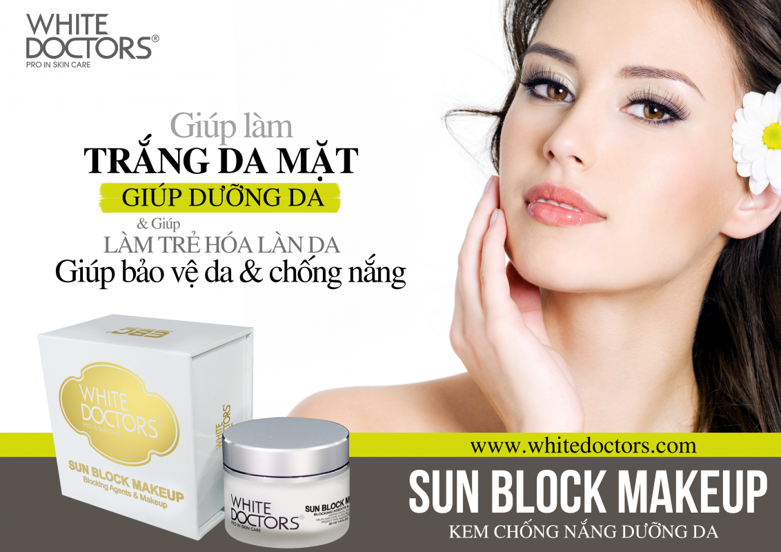 [HCM]Kem Trang Điểm Trắng Da Mặt Siêu Chống Nắng White Doctors Sun Block Makeup