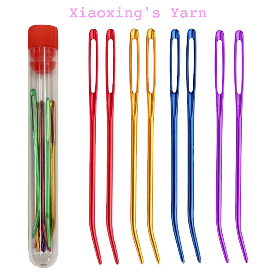 Kim khâu len đầu cong bằng nhôm màu sắc dùng khâu ráp thú bông, đồ len | Xiaoxingyarn