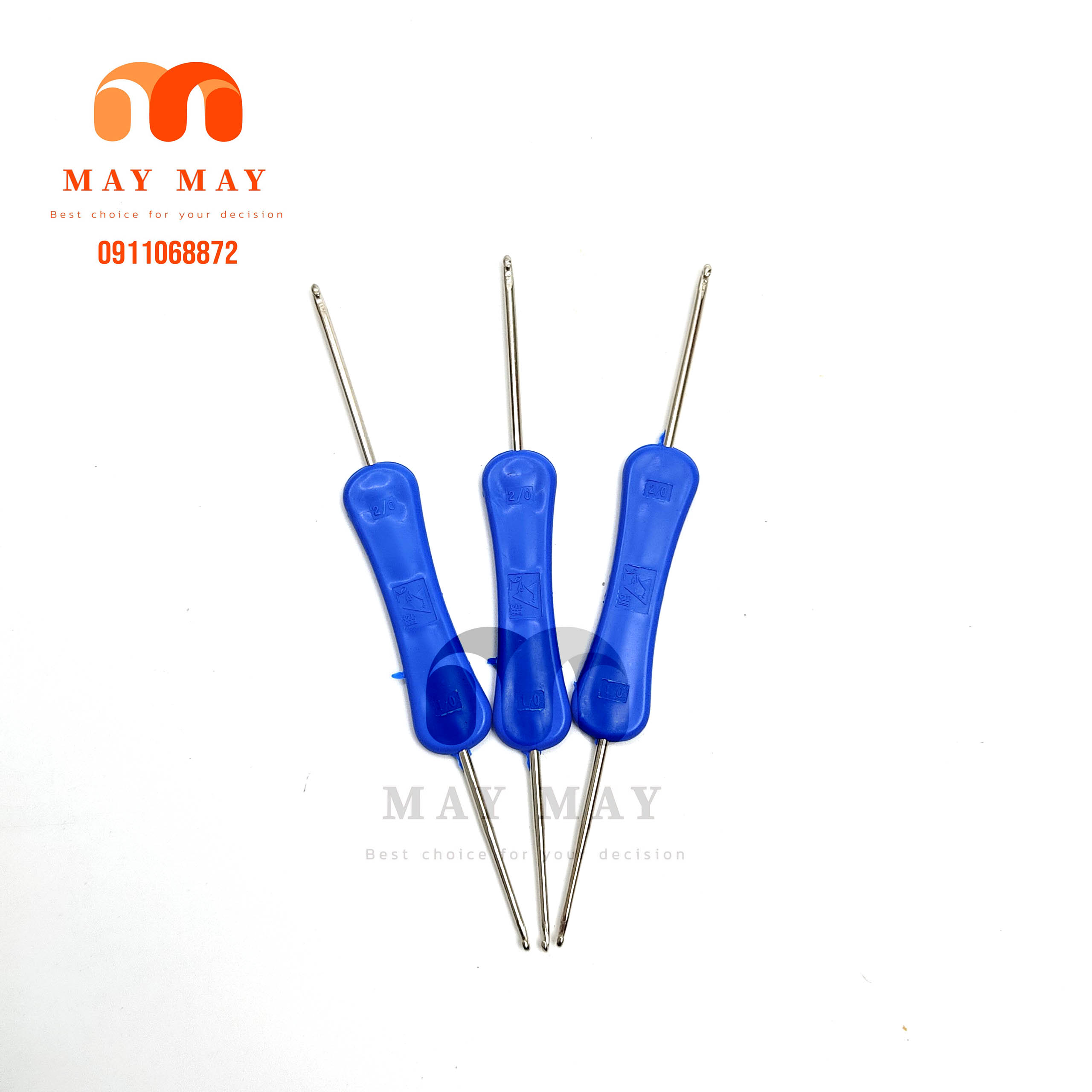Kim móc len 2 đầu cán nhựa có 2 size