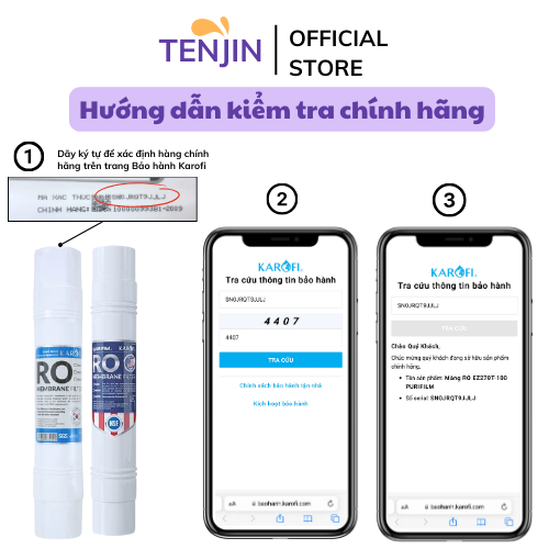 Màng RO Karofi RO100GPD Mỹ đúc cắm nhanh - Hàng chính hãng
