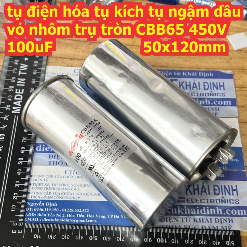 Tụ điện tụ kích động cơ máy bơm tụ nhôm ngậm dầu cbb65 450v 20uf 25uf 30uf 35uf 40uf 45uf 50uf 60uf 70uf 80uf 100uf kde1842
