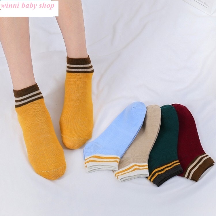 ComBo 5 đôi vớ cotton nữ cao cấp( vớ co giãn và thắm mồ hôi cực tốt)