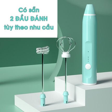 [SALE SỐC] Máy đánh trứng, đánh sữa, đánh bọt cafe cầm tay mini bằng điện 3 tốc độ
