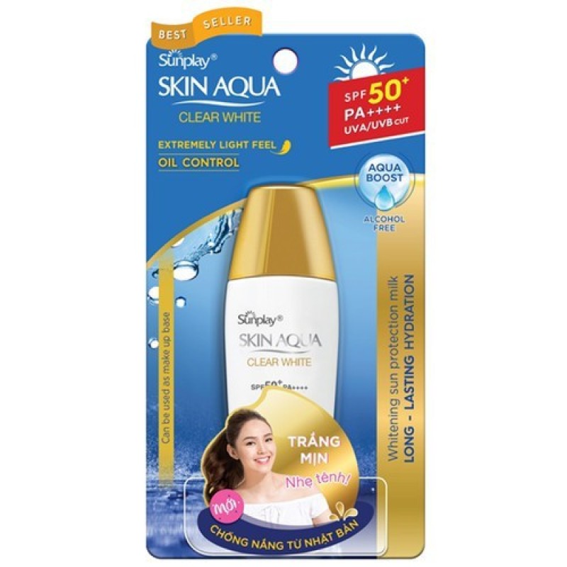 [HCM]Sữa chống nắng dưỡng da trắng mịn - Sunplay Skin Aqua Clear White 25G nhập khẩu