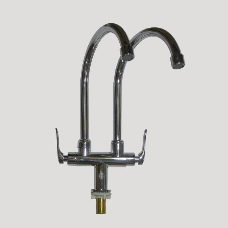 [HCM]Bộ vòi rửa chén lạnh đôi DHC-051 - Đồng thau mạ crome