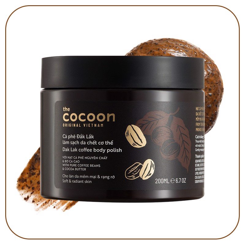 Tẩy Tế Bào Chết Body Cocoon Cà phê Đắk Lắk Làm Sạch Tế Chết Cơ Thể Và Mặt