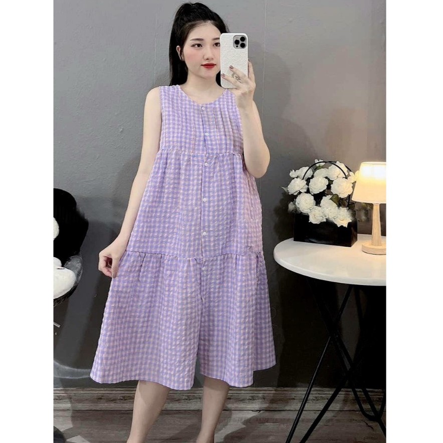 Váy ngủ - váy mặc nhà ( Váy - KRO ) chất liệu đũi - mềm - mát