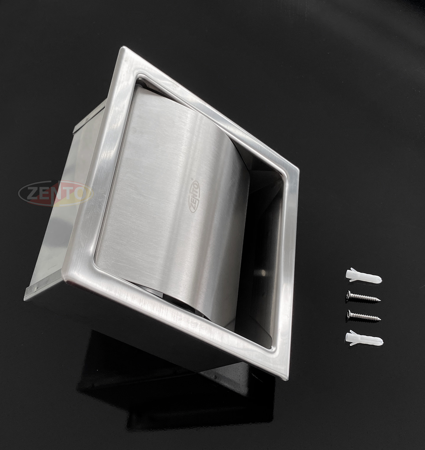Lô giấy vệ sinh âm tường HB1124-1Brushed.