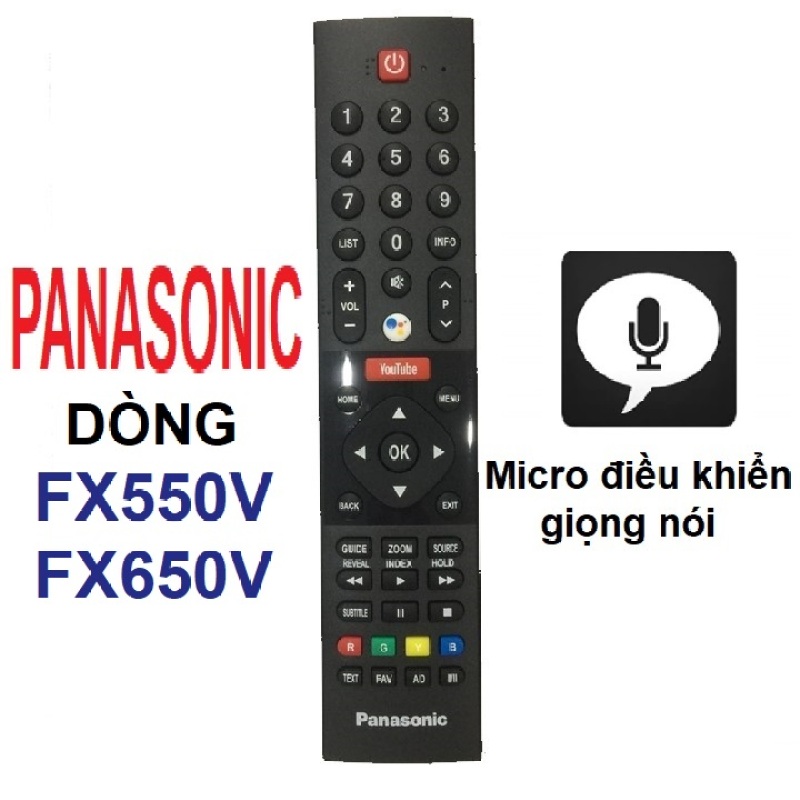 Bảng giá Remote điều khiển tivi Panasonic có micro Panasonic android tv dòng FX550V FX650V (Micro điều khiển giọng nói)