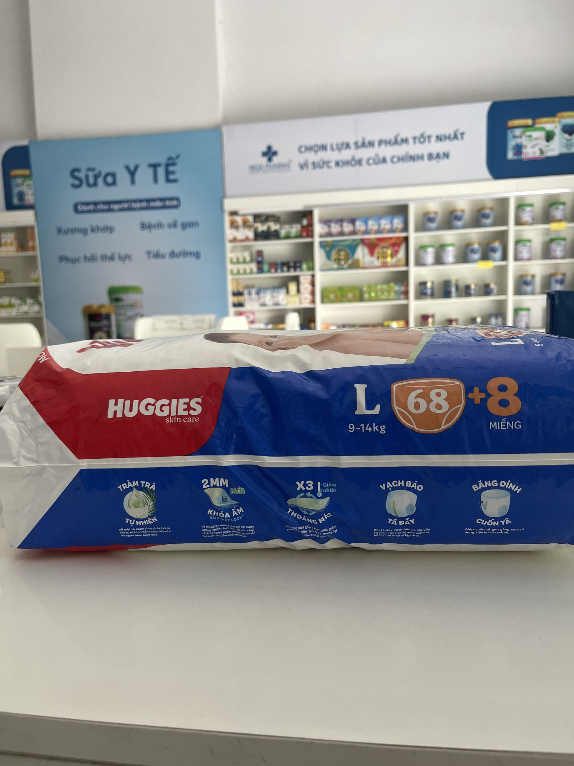 Tã quân Huggies L 9-14kg 68+8M