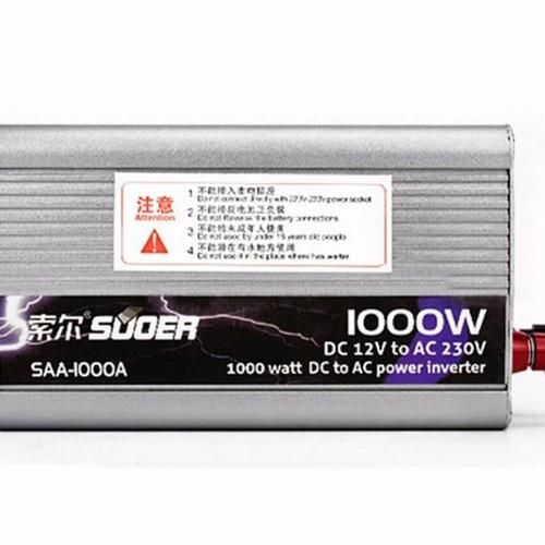 [HCM]Bộ đổi điện 1000w 12V Sang 220V - SUOER SAA - 1000A