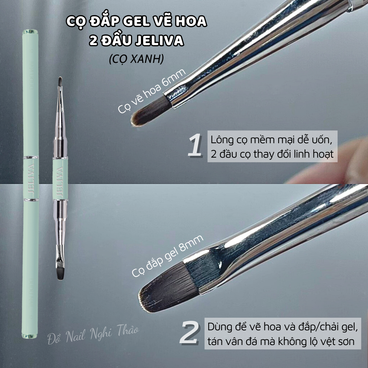 Cọ vẽ nét nail 2 đầu JELIVA