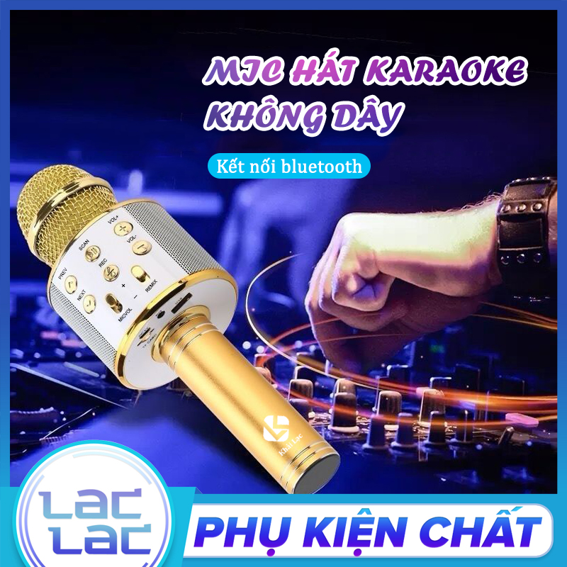 Mic Hát Karaoke Bluetooth Không Dây WS858 - Âm vang - Ấm - mic hát karaoke cầm tay mini