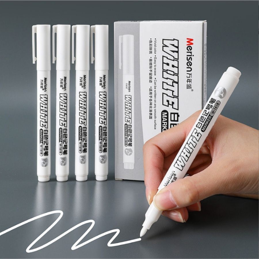 Bút marker ngòi 1mm B74 sơn trắng , bút sơn mực trắng/ mực đen