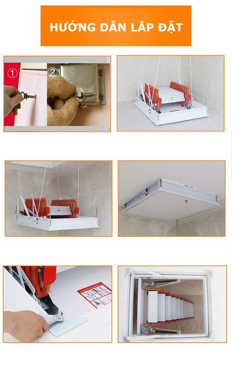 [HCM]Thang xếp gọn thông minh - Thang gác mái