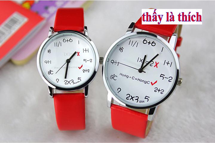 Combo 2 chiếc đồng hồ mặt số toán học