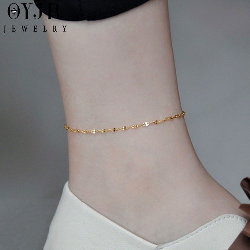 Lắc chân nữ OYJR 100% titan vàng 18k không gỉ thiết kế đơn giản thời trang cao cấp