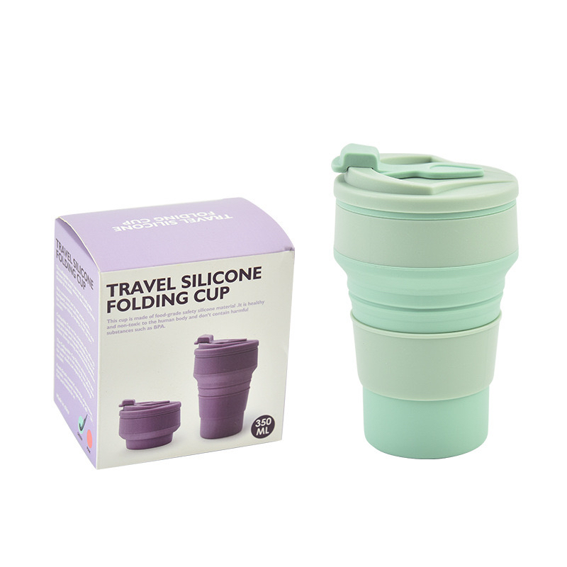Ly nước silicon 350ml gấp gọn