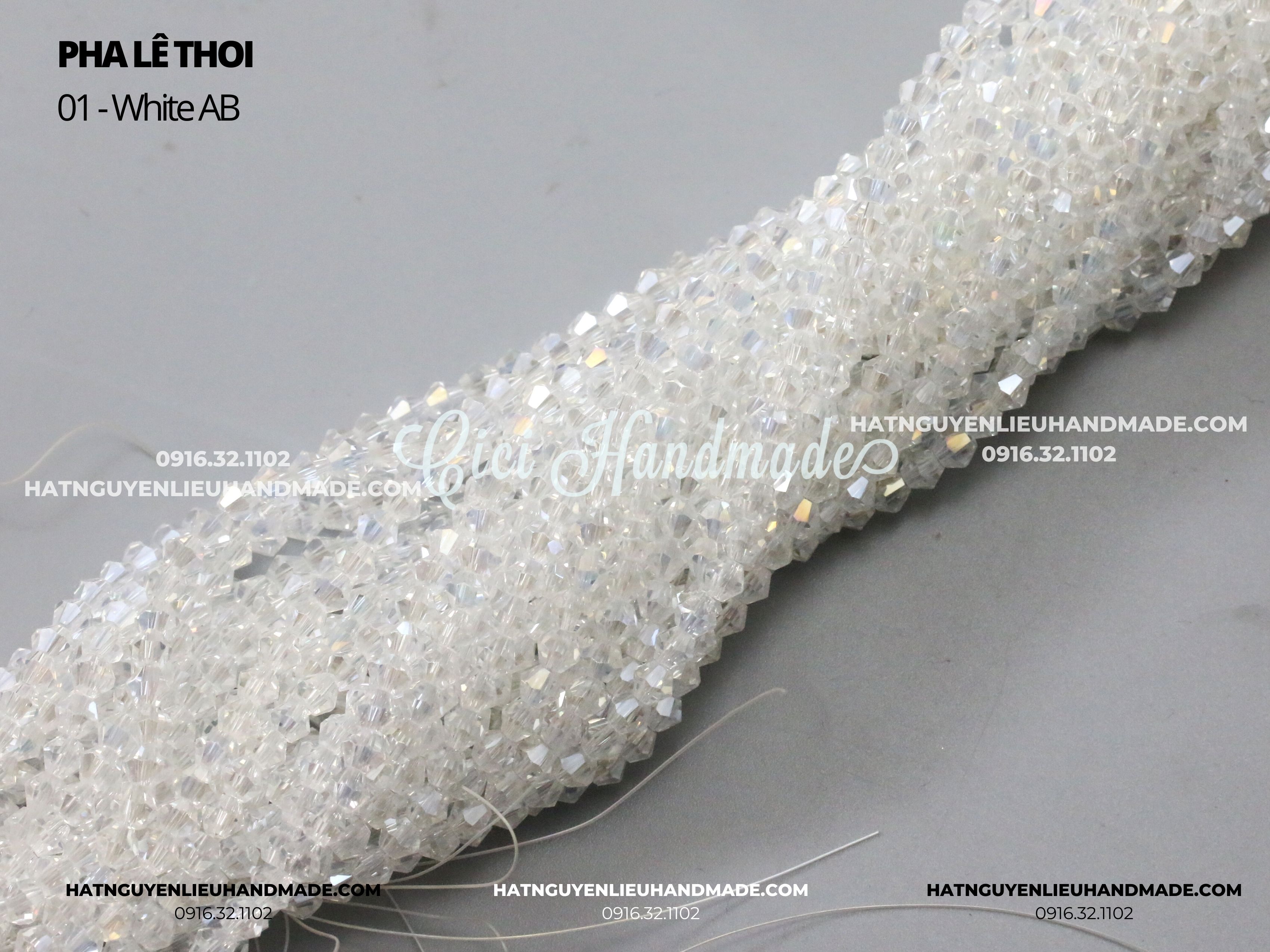 Dây Pha lê thoi xà cừ 4mm link 1/2 Cici Handmade chuyên hạt đá hạt pha lê hạt cườm hạt trang sức tự làm nguyên liệu DIY