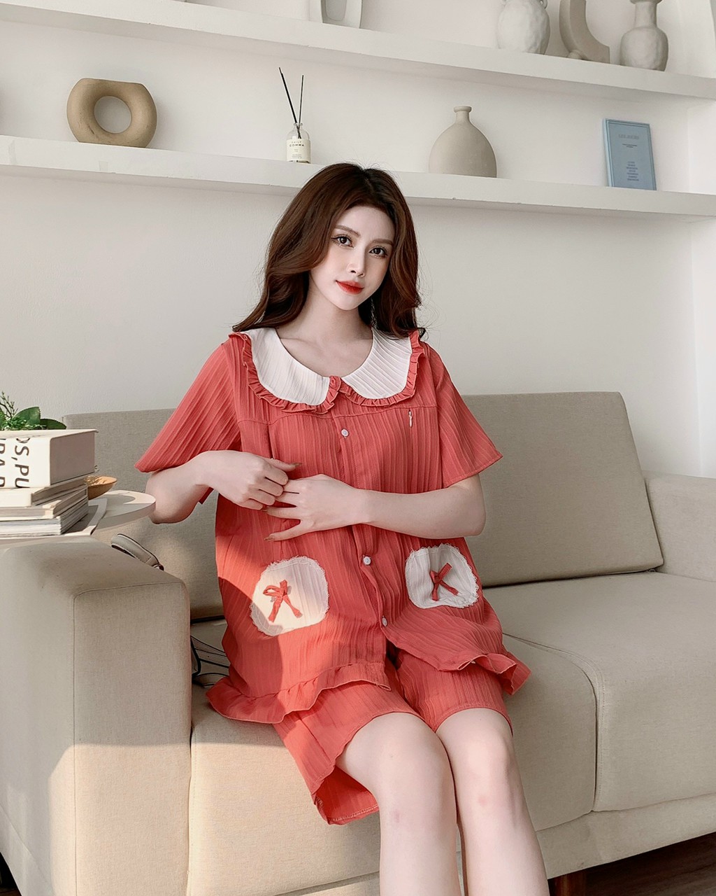 Đồ Bộ bầu - sau sinh -( Lửng Bèo Tay-Quần ) cho con bú - chất liệu mềm - mịn - mát
