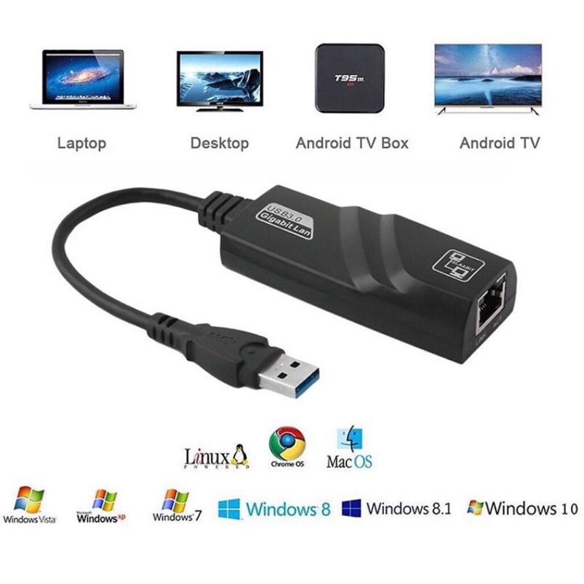 Bộ Chuyển Đổi Mạng USB 3.0 Sang RJ45 Gigabit Ethernet RJ45 LAN 10/100/1000 Mbps Mới Card Mạng Ethernet Dành Cho Máy Tính Xách Tay PC